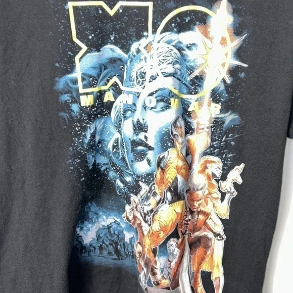 T shirt , PTP 17” MANOWAR VALIANT JACK OF ALL TRADES MEDIUM  BLACK GRAPHIC  USED - Picture 2 of 8